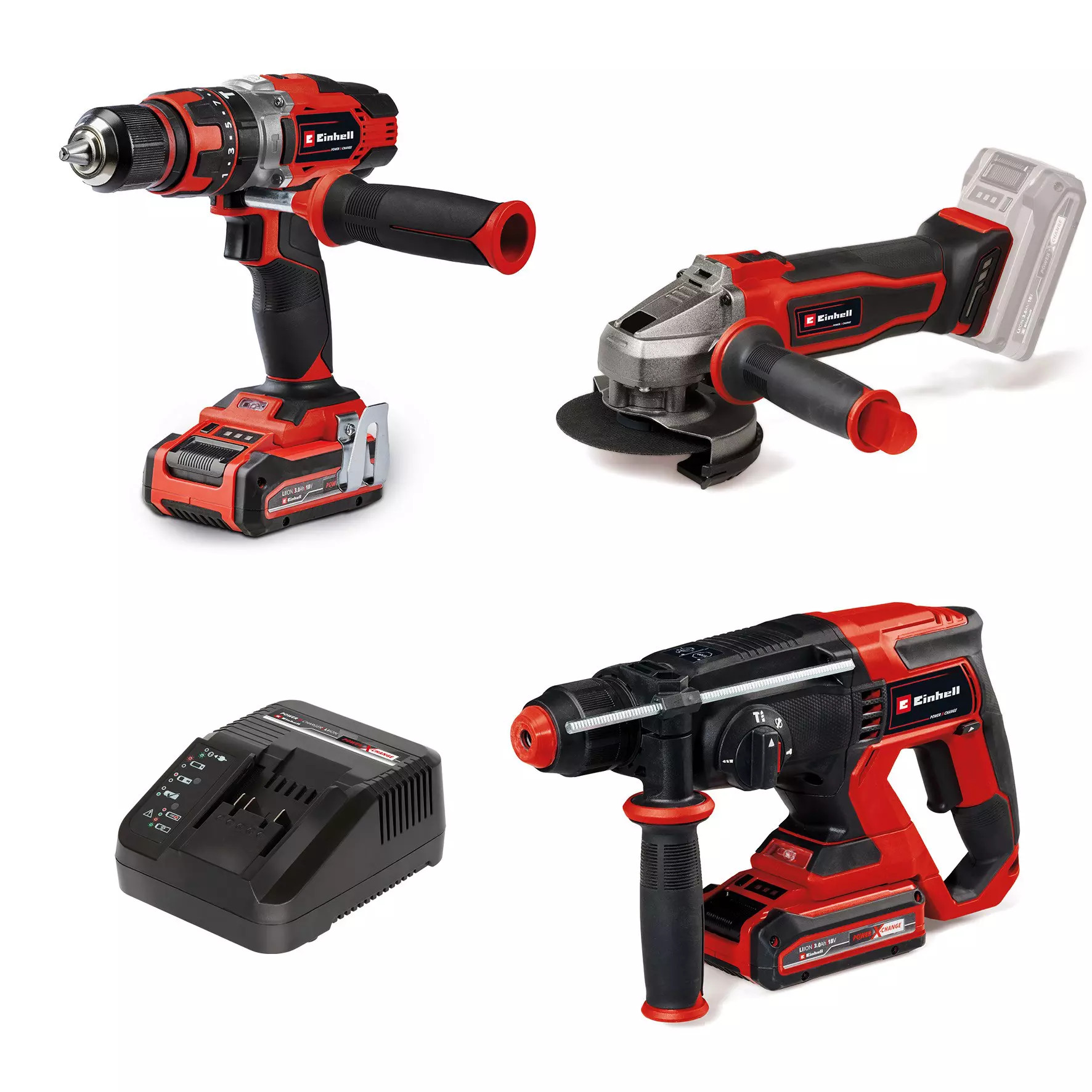 Einhell Akülü Alet Seti TE-TK 18/3 Li +2 (CD+AG+HD)